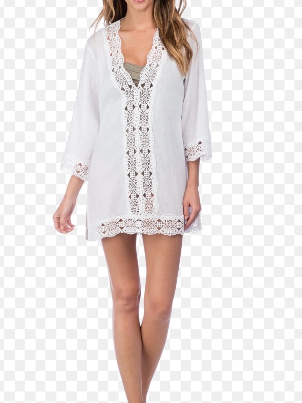 La Blanca White Textured Crewneck Top for suimin Women size Medium